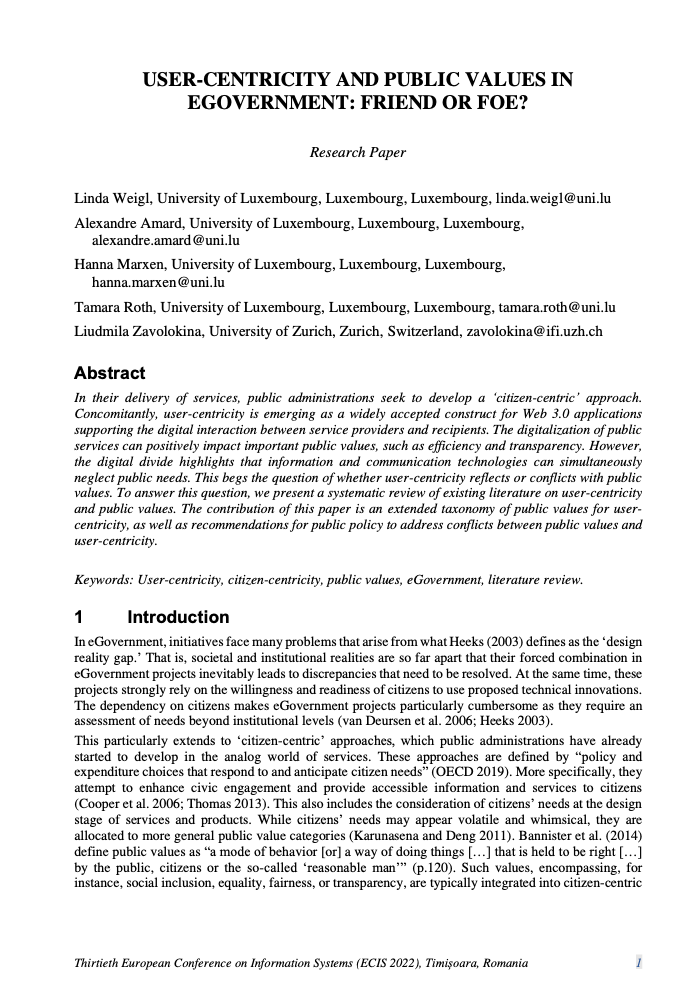 User-centricity and Public Values in eGovernment: Friend or&nbsp;Foe?