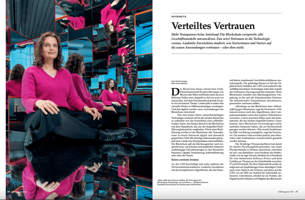 UZH Magazin “Verteiltes Vertrauen”