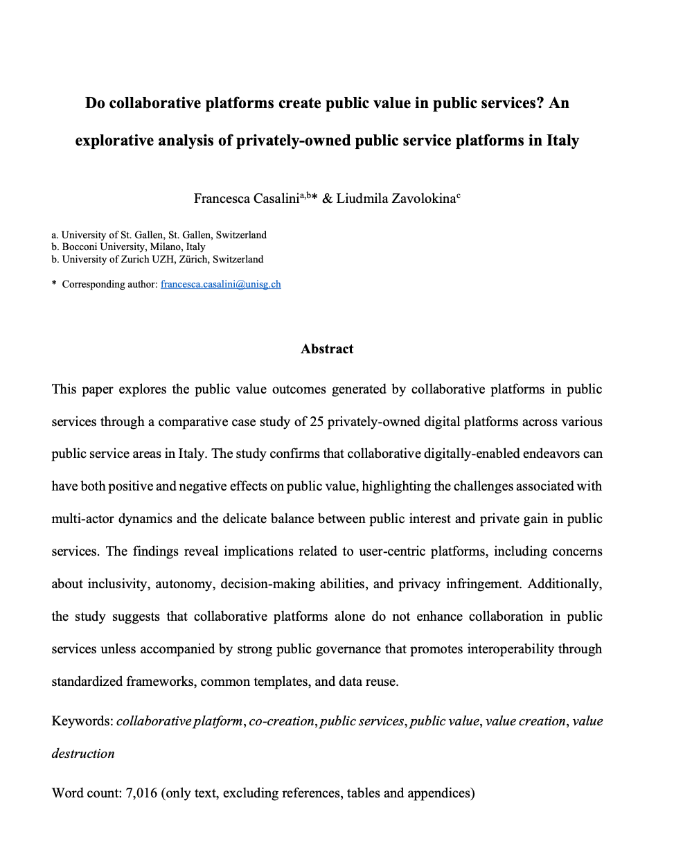 Do privately-owned platforms create public&nbsp;value?