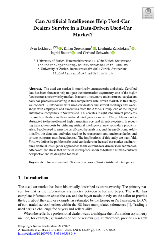 Can artificial intelligence help used-car dealers survive in a data-driven used-car&nbsp;market?