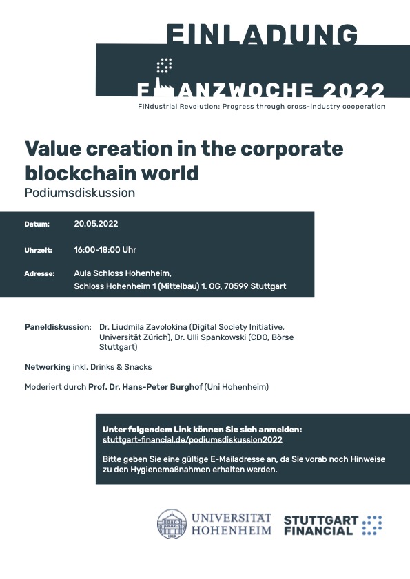 Finanzwoche 2022 – ‘Value creation in the corporate blockchain&nbsp;world’